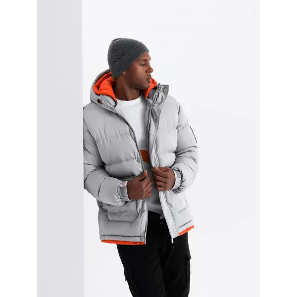  Herren Winterjacke OMBRE OM-JAHP-0208 GRAU 