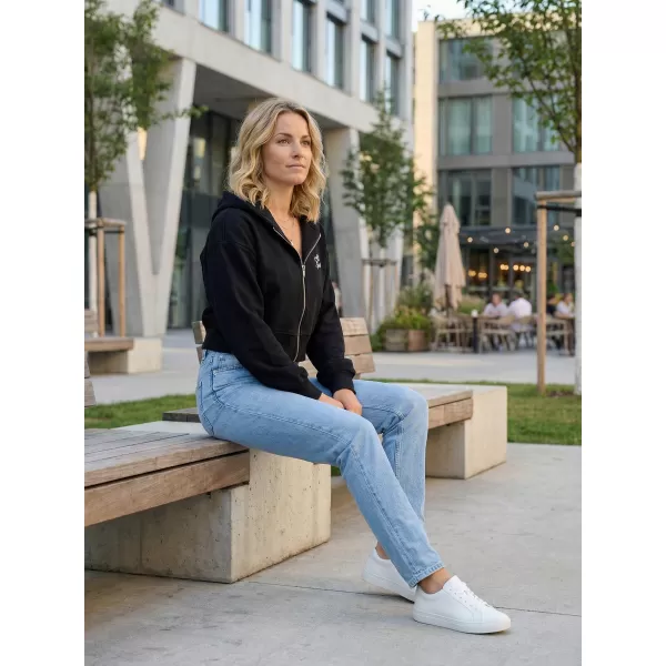  Kurzes übergroßes Sweatshirt von Frauen ALTISPORT BYB/ALW056BY237 SCHWARZ 