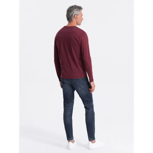  Herren t -Shirt mit einem langen Ärmel OMBRE OM-LSBL-0108 KASTANIENBRAUN 