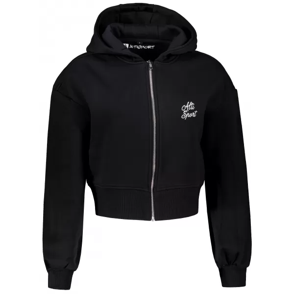  Kurzes übergroßes Sweatshirt von Frauen ALTISPORT BYB/ALW056BY237 SCHWARZ 