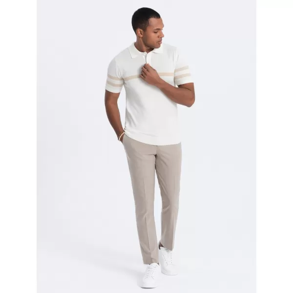  Herren t -Shirt mit einem Kragen OMBRE OM-POSS-0118 CREME 