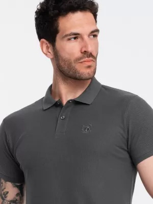Herren t -Shirt mit einem Kragen OMBRE OM-POBS-0100 GRAPHIT
