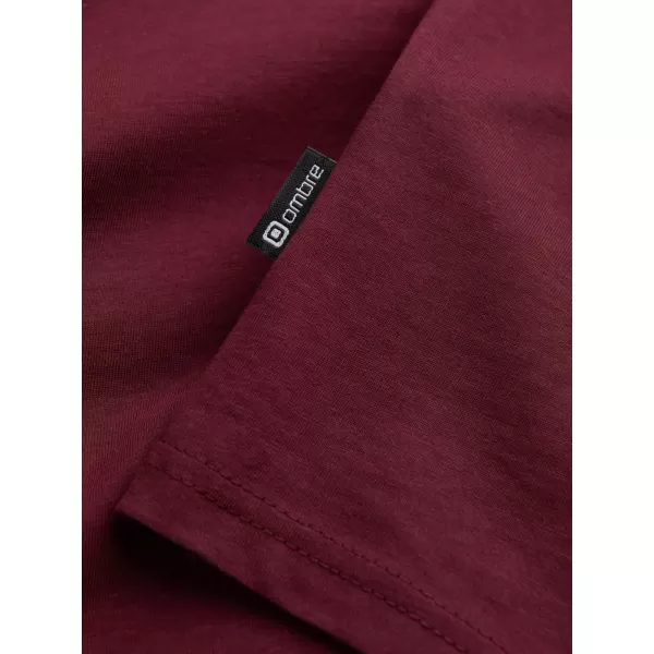  Herren t -Shirt mit einem langen Ärmel OMBRE OM-LSBL-0108 KASTANIENBRAUN 