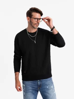 Herren -Sweatshirt OMBRE OM-SSNZ-0164 SCHWARZ