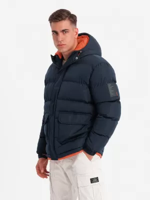 Herren Winterjacke OMBRE OM-JAHP-0208 MARINEBLAU