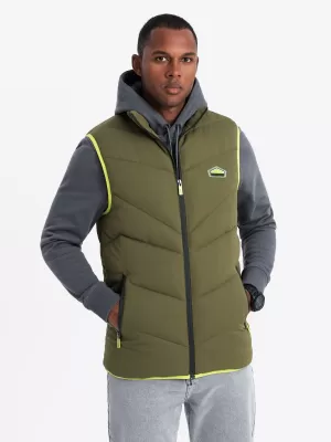 Weste OMBRE OM-JAVJ-0210 OLIVE