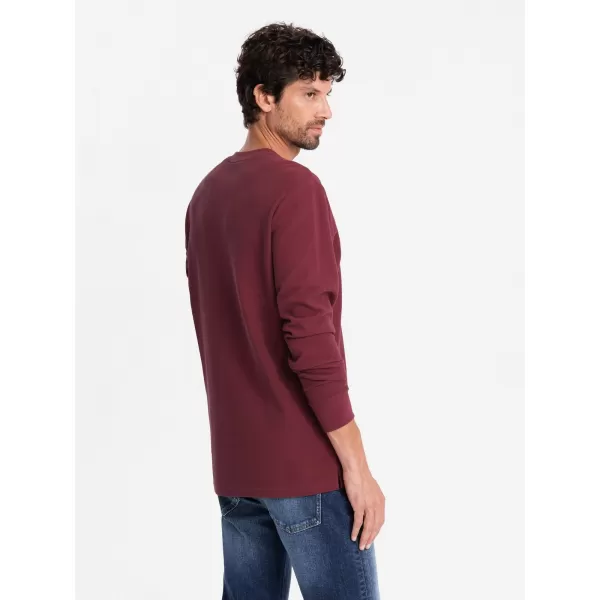  Herren t -Shirt mit langen Ärmeln OMBRE OM-LSCL-0120 KASTANIENBRAUN 