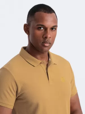 Herren t -Shirt mit einem Kragen OMBRE OM-POBS-0100 SENF