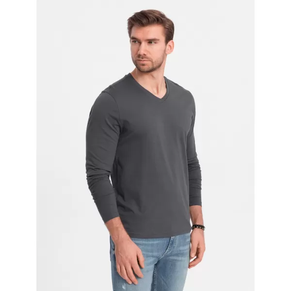 Herren t -Shirt mit einem langen Ärmel OMBRE OM-LSBL-0108 GRAPHIT 