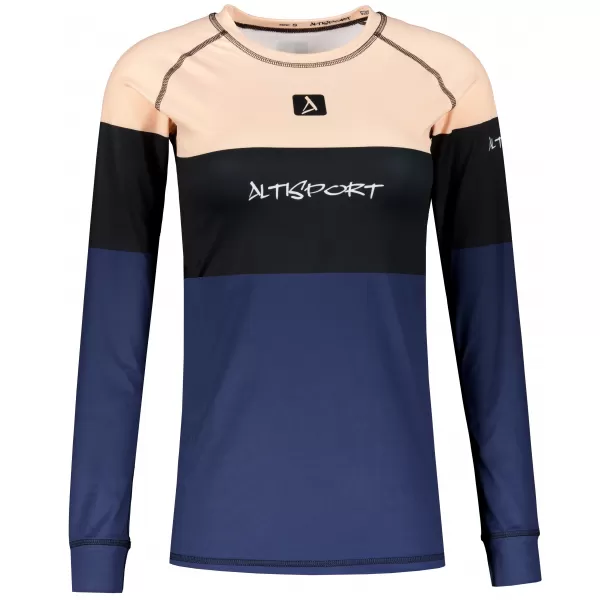  Frauenfunktionales Thermo -T -Shirt mit langen Ärmeln Premium ALTISPORT VOJ/ALW051TER01 ORANGE/BLAU 
