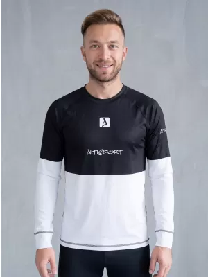 Funktionaler Term T -Shirt von Männern mit Langarmprämie ALTISPORT VOJ/ALM051TER01 SCHWARZ UND WEIß