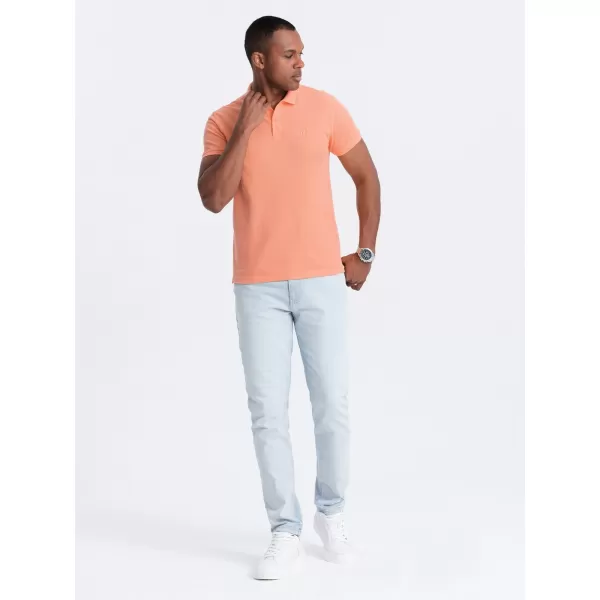  Herren t -Shirt mit einem Kragen OMBRE OM-POBS-0100 PFIRSICH 