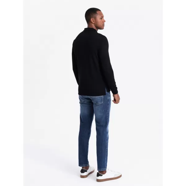  Hemd OMBRE OM-POLS-0131 SCHWARZ 