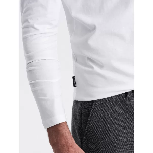  Herren t -Shirt mit einem langen Ärmel OMBRE OM-LSBL-0108 WEIß 
