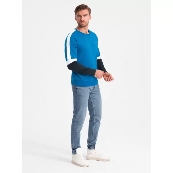  Herren Sweatshirt OMBRE OM-SSNZ-22FW-003 BLAU 