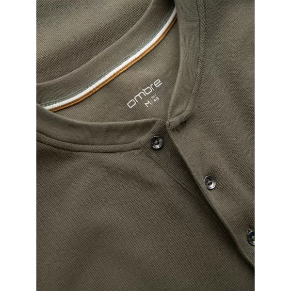  Herren t -Shirt mit langen Ärmeln OMBRE OM-LSCL-0120 OLIVE 