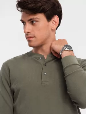 Herren t -Shirt mit langen Ärmeln OMBRE OM-LSCL-0120 OLIVE