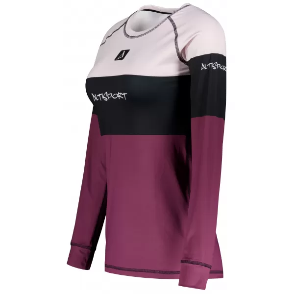  Frauenfunktionales Thermo -T -Shirt mit langen Ärmeln Premium ALTISPORT VOJ/ALW051TER01 BURGUND 