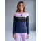 Frauenfunktionales Thermo -T -Shirt mit langen Ärmeln Premium ALTISPORT VOJ/ALW051TER01 VIOLETT/BLAU