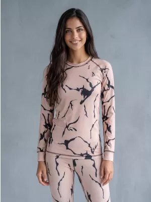 Frauenfunktionales Thermo -T -Shirt mit langen Ärmeln Premium ALTISPORT VOJ/ALW052TER01 BRAUN