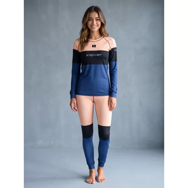  Frauenfunktionales Thermo -T -Shirt mit langen Ärmeln Premium ALTISPORT VOJ/ALW051TER01 ORANGE/BLAU 