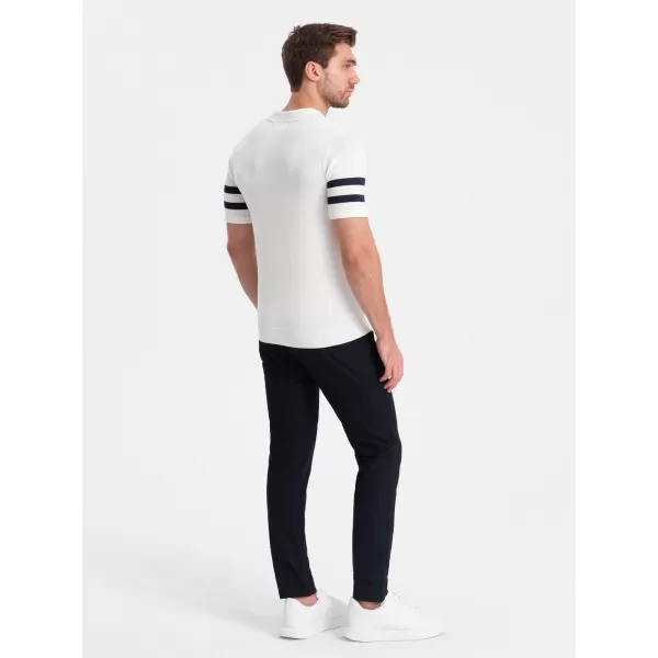  Herren t -Shirt mit einem Kragen OMBRE OM-POSS-0118 WEIß 
