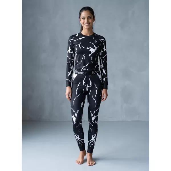  Frauenfunktionales Thermo -T -Shirt mit langen Ärmeln Premium ALTISPORT VOJ/ALW052TER01 SCHWARZ 