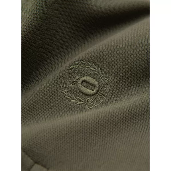  Herren t -Shirt mit einem Kragen OMBRE OM-POBS-0100 DUNKLER OLIVENGRÜN 