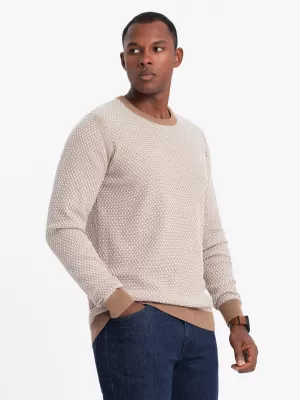 Herrenpullover OMBRE OM-SWSW-0111 HELLBRAUN