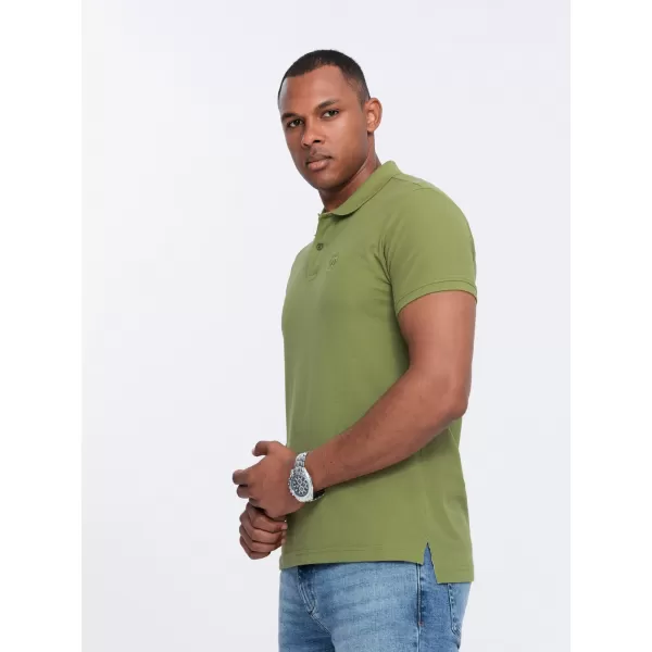  Herren t -Shirt mit einem Kragen OMBRE OM-POBS-0100 OLIVE 