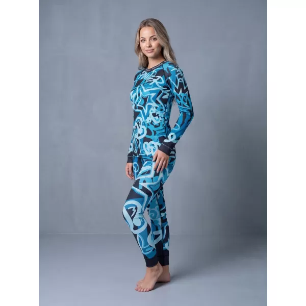  Frauenfunktionales Thermo -T -Shirt mit langen Ärmeln Premium ALTISPORT VOJ/ALW054TER01 SCHWARZ -BLUE 