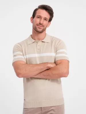 Herren t -Shirt mit einem Kragen OMBRE OM-POSS-0118 BEIGE