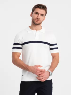 Herren t -Shirt mit einem Kragen OMBRE OM-POSS-0118 WEIß