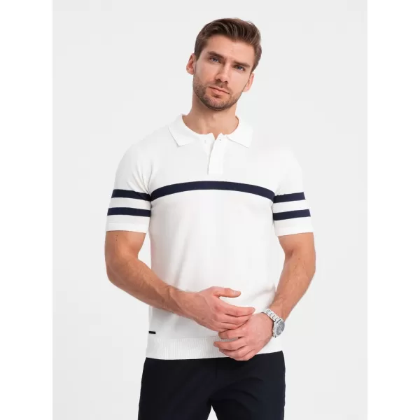  Herren t -Shirt mit einem Kragen OMBRE OM-POSS-0118 WEIß 