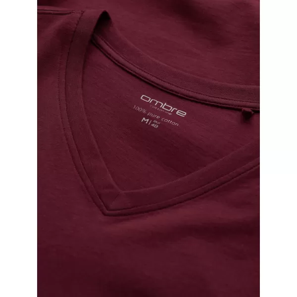  Herren t -Shirt mit einem langen Ärmel OMBRE OM-LSBL-0108 KASTANIENBRAUN 