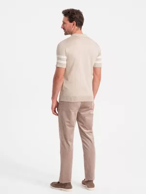 Herren t -Shirt mit einem Kragen OMBRE OM-POSS-0118 BEIGE