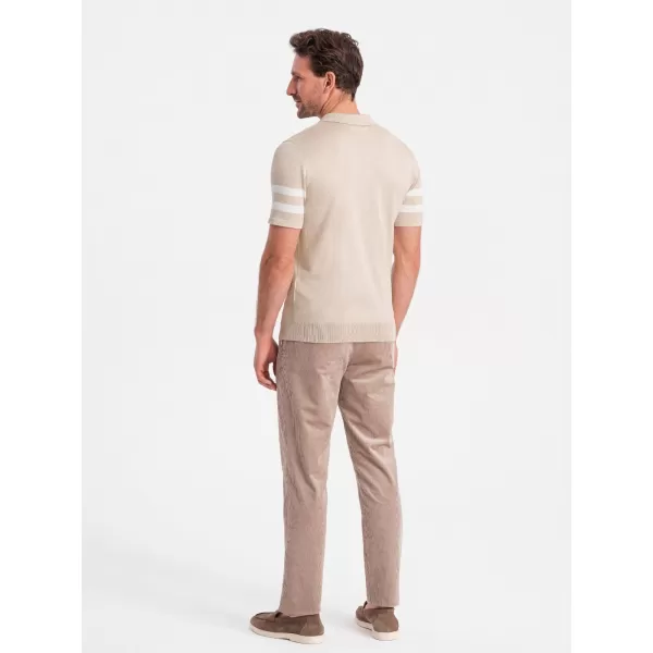  Herren t -Shirt mit einem Kragen OMBRE OM-POSS-0118 BEIGE 