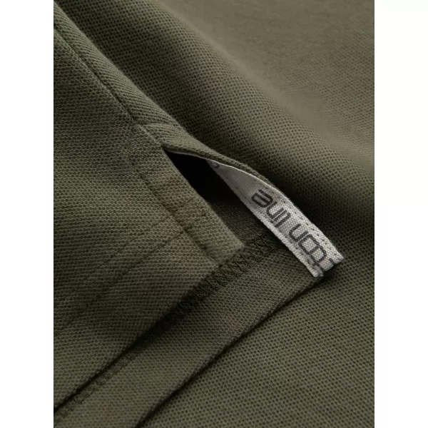 Herren t -Shirt mit einem Kragen OMBRE OM-POBS-0100 DUNKLER OLIVENGRÜN 