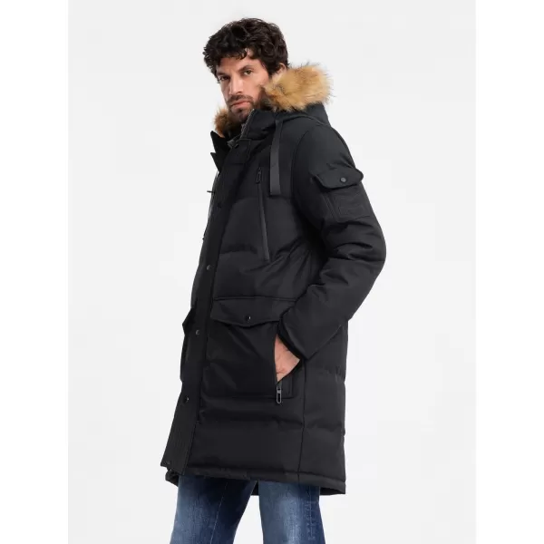  Herren Winterjacke OMBRE OM-JALJ-0182 SCHWARZ 