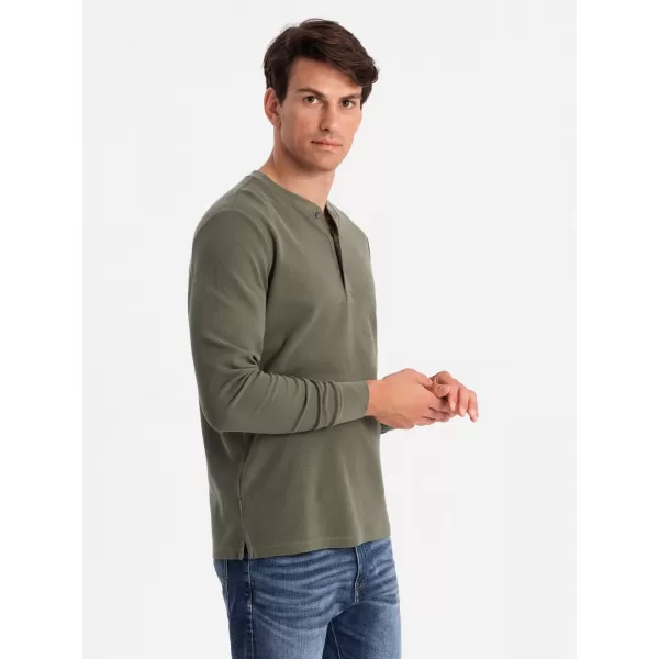  Herren t -Shirt mit langen Ärmeln OMBRE OM-LSCL-0120 OLIVE 
