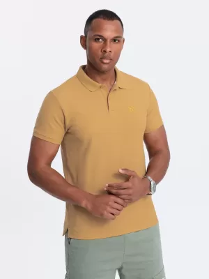 Herren t -Shirt mit einem Kragen OMBRE OM-POBS-0100 SENF