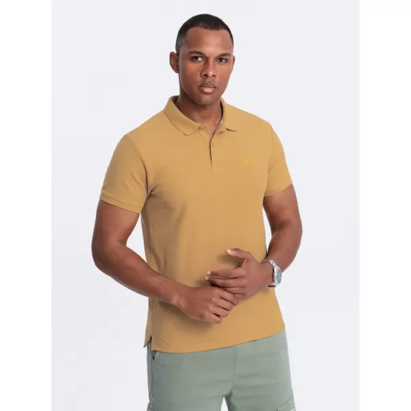  Herren t -Shirt mit einem Kragen OMBRE OM-POBS-0100 SENF 
