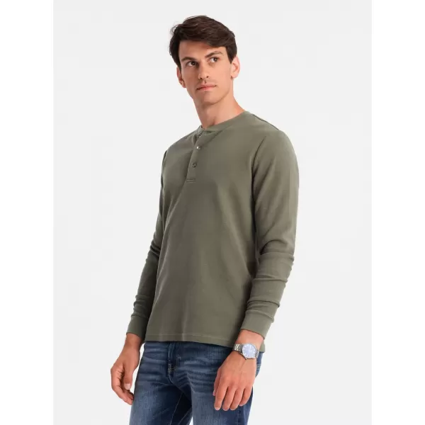  Herren t -Shirt mit langen Ärmeln OMBRE OM-LSCL-0120 OLIVE 