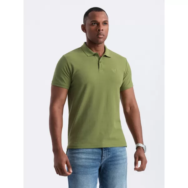  Herren t -Shirt mit einem Kragen OMBRE OM-POBS-0100 OLIVE 