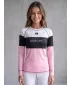 Frauenfunktionales Thermo -T -Shirt mit langen Ärmeln Premium ALTISPORT VOJ/ALW051TER01 WEIß -PINK