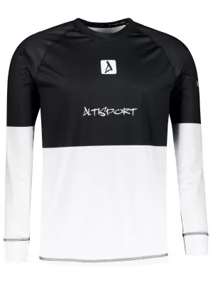 Funktionaler Term T -Shirt von Männern mit Langarmprämie ALTISPORT VOJ/ALM051TER01 SCHWARZ UND WEIß