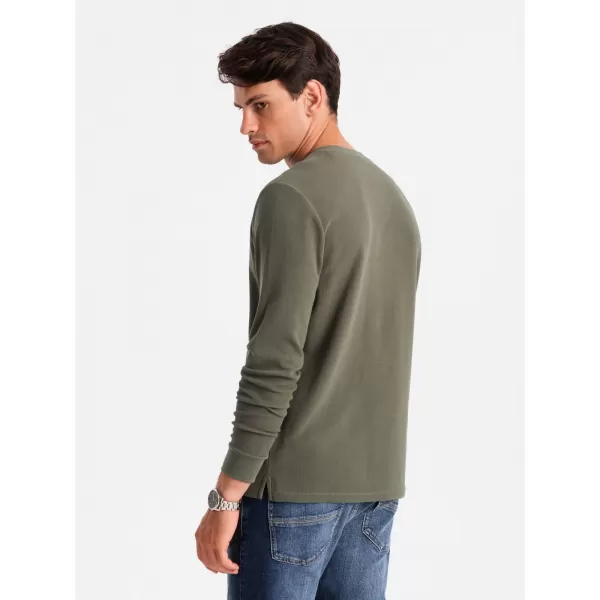  Herren t -Shirt mit langen Ärmeln OMBRE OM-LSCL-0120 OLIVE 