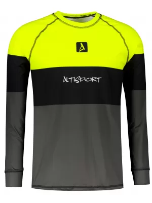 Funktionaler Term T -Shirt von Männern mit Langarmprämie ALTISPORT VOJ/ALM051TER01 NEONGELB/GRAU