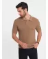 Herren t -Shirt mit einem Kragen OMBRE OM-POSS-0117 HELLBRAUN