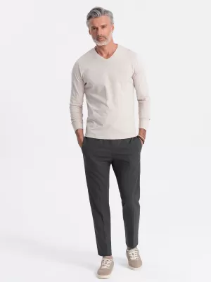 Herren t -Shirt mit einem langen Ärmel OMBRE OM-LSBL-0108 LEICHT BEIGE